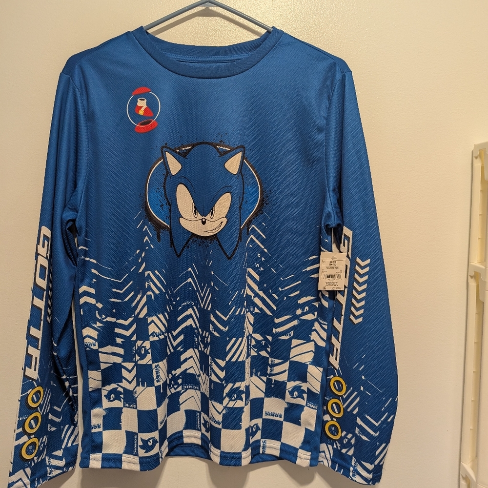 Sonic The Hedgehog Blue Graphic Long Sleeve Shirt
